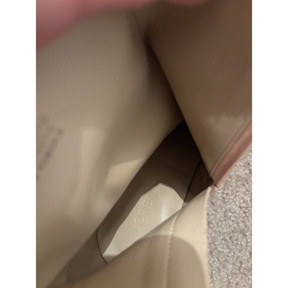 $275 J Crew Women 10.5 Ankle Stacked Heel Boots Suede Soft Blush Upper Leather - Picture 9 of 9